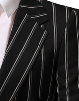 Dolce & Gabbana Dark Gray Stripes SICILIA 1 Button Suit Blazer