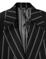 Dolce & Gabbana Dark Gray Stripes SICILIA 1 Button Suit Blazer