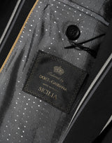 Dolce & Gabbana Dark Gray Stripes SICILIA 1 Button Suit Blazer