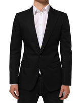 Dolce & Gabbana Black Wool 2 Buttons Suit Men Jacket Blazer