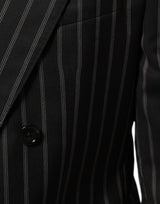 Dolce & Gabbana Dark Gray Stripes SICILIA 1 Button Suit Blazer