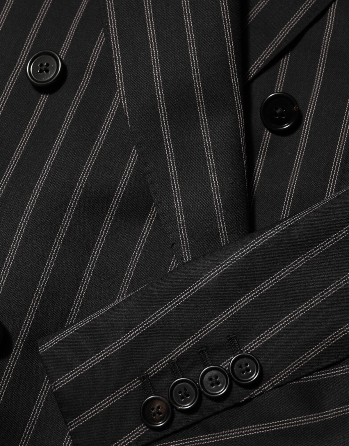 Dolce & Gabbana Dark Gray Stripes SICILIA 1 Button Suit Blazer