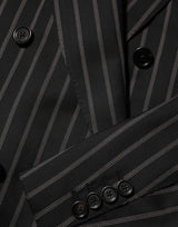 Dolce & Gabbana Dark Gray Stripes SICILIA 1 Button Suit Blazer