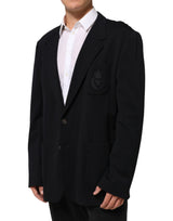 Dolce & Gabbana Dark Blue Viscose 2 Buttons Suit Jacket Blazer