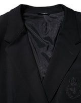 Dolce & Gabbana Dark Blue Viscose 2 Buttons Suit Jacket Blazer