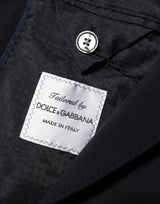 Dolce & Gabbana Dark Blue Viscose 2 Buttons Suit Jacket Blazer