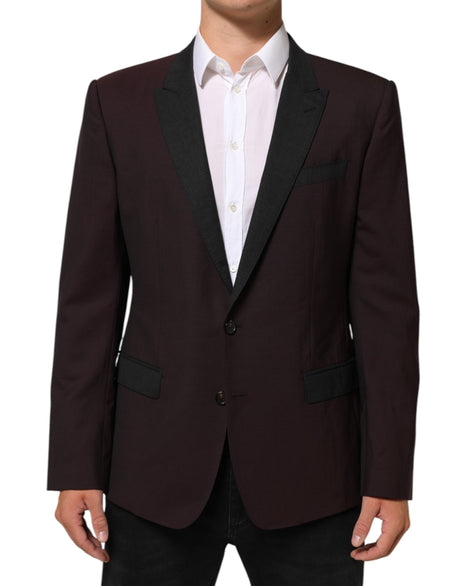 Dolce & Gabbana Maroon Wool 2 Buttons Suit Jacket Blazer