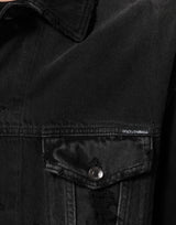 Dolce & Gabbana Black Cotton Stretch Denim Blouson Jacket
