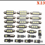 23pcs LED Car Interior Reading Light Set T10 5050 W5W