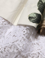 Dolce & Gabbana White Floral Lace Off Shoulder Mini Dress
