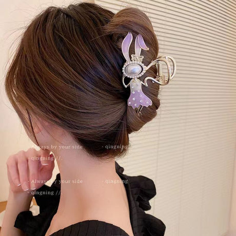 Rose Butterfly Tassel Hair Claw Clip for Elegant Look