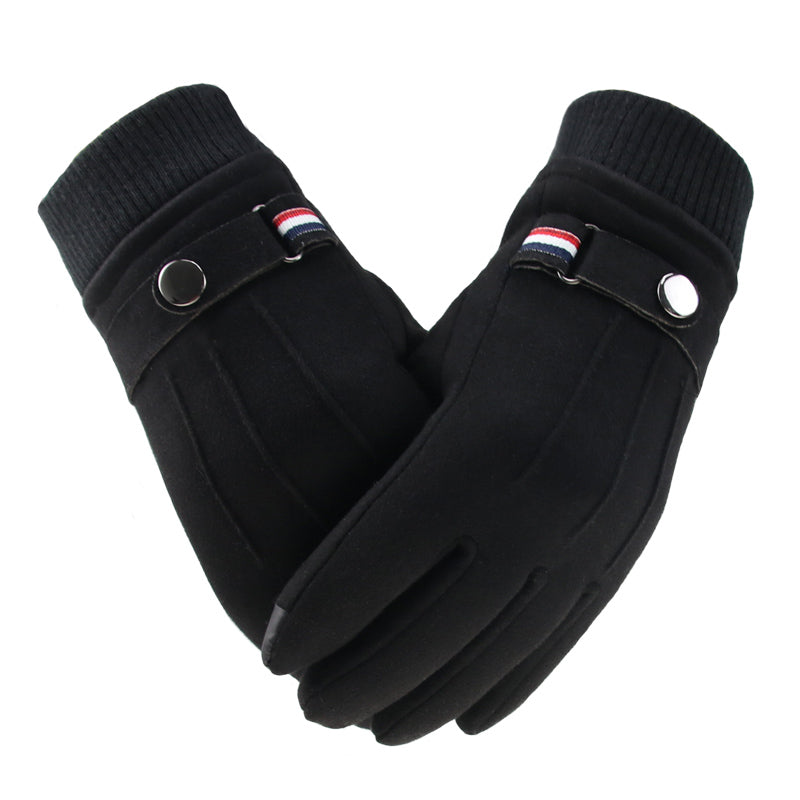 Suede Winter Men's Gloves for Cycling