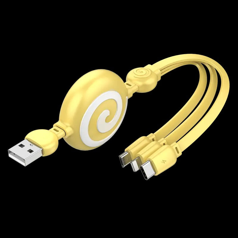 Colorful 3A Fast Charging Retractable USB Cable
