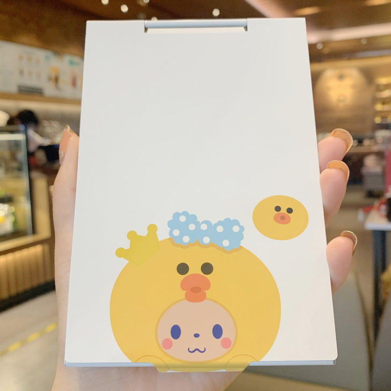 Portable Cartoon Folding Crown Monkey Makeup Mirror
