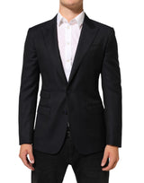 Dolce & Gabbana Dark Blue Wool NAPOLI 2 Button Men Suit Blazer