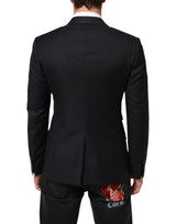 Dolce & Gabbana Dark Blue Wool NAPOLI 2 Button Men Suit Blazer