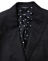 Dolce & Gabbana Dark Blue Wool NAPOLI 2 Button Men Suit Blazer