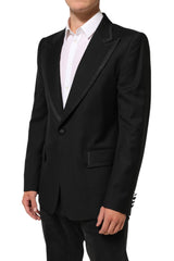 Dolce & Gabbana Black Wool 1 Button Suit Jacket Men Blazer