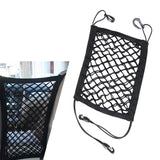 waswale 1 PC Car Back Seat Partition Storage Net 10.2" x 11.4" Double Layer Coarse Net Stretchable Vehicle Space Divider with Lanyard Anti-Fall Car Pet Barrier Net Accessory for Cars (Black)