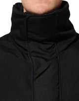 Dolce & Gabbana Black Nylon Puffer Men Full Zip Jacket