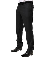 Dolce & Gabbana Black Wool Mid Waist Dress Men Trouser Pants