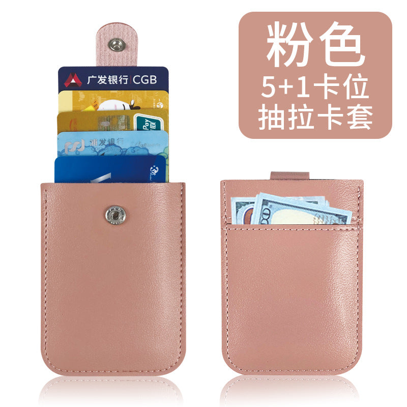 Thick PU Leather Card Holder with Custom Logo, Large Capacity
