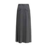 Brunello Cucinelli Gray Polyester Long Skirt