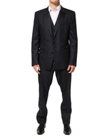 Dolce & Gabbana Black MARTINI 2 Buttons Suit 3 Piece Suit