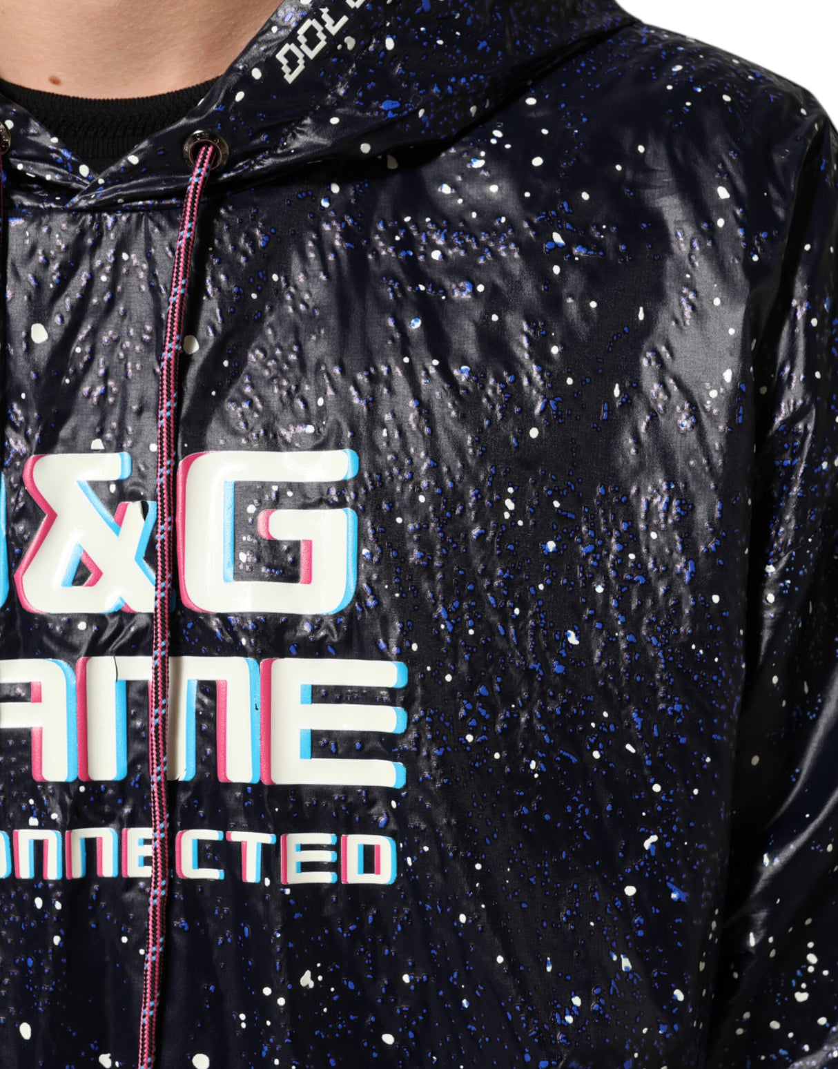 Dolce & Gabbana Blue D&G Game Hooded Men Sweatshirt Sweater