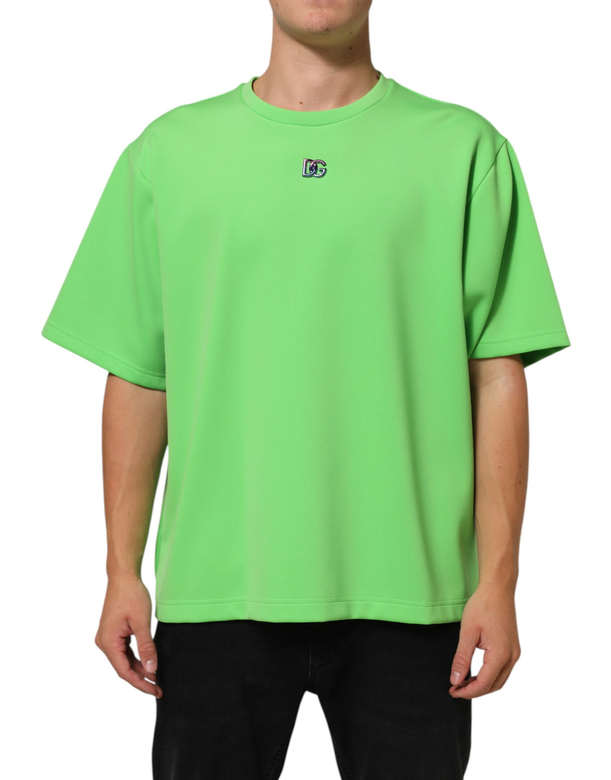 Dolce & Gabbana Green Logo Crew Neck Short Sleeves T-shirt
