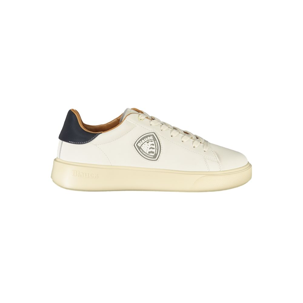 Blauer White Polyester Men Sneaker
