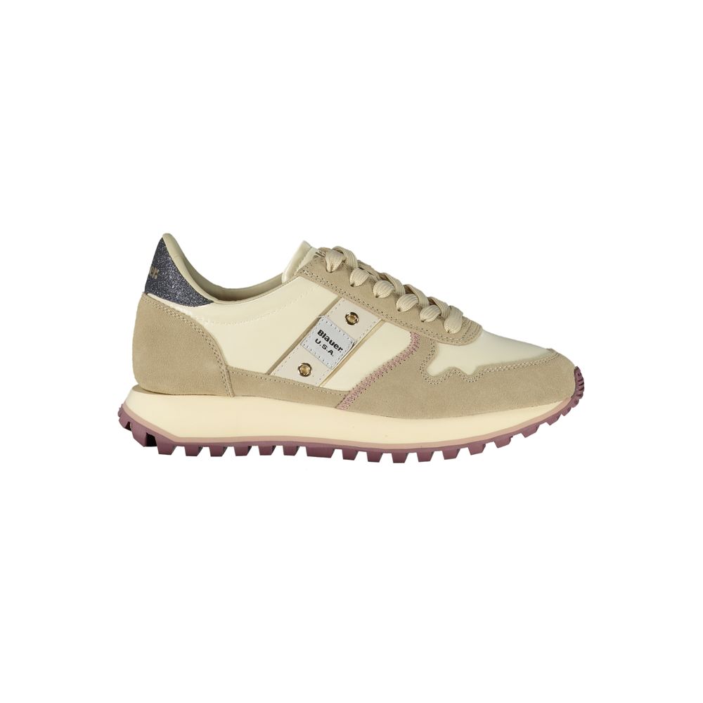 Blauer Beige Polyester Women Sneaker