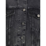 PINKO Gray Cotton Denim Jacket