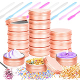 MotBach 12 Pack 0.5oz Tin Jars 15ml Rose Gold Metal Tin cans 1/2ounce Aluminum tin can jar Containers with Lid for Lotion Bars Balms Spices Salve Beard Balm Toiletries Creams Makeup Cosmetic