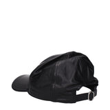 Jil Sander Black Leather Cap (Baseball Hat)
