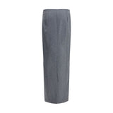 Thom Browne Gray Fleece Wool Long Skirt