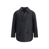 Fendi Gray Fleece Wool Coat