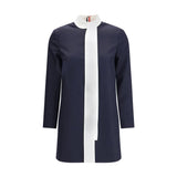 Thom Browne Blue Fleece Wool Casual Dress