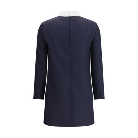 Thom Browne Blue Fleece Wool Casual Dress