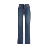 Saint Laurent Blue Cotton Straight-Leg Jeans