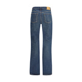 Saint Laurent Blue Cotton Straight-Leg Jeans