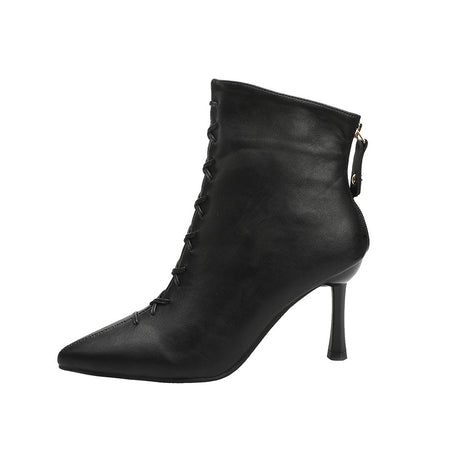 Fashionable Simple Stiletto Heel Pointed Short Boots