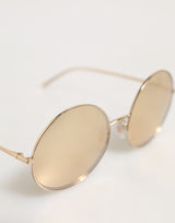 Dolce & Gabbana Gold Metal Round Shades Eyewear Sunglasses