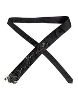 Dolce & Gabbana Black Safety Pins Silk Adjustable Necktie Accessory Tie