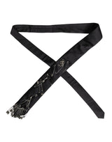 Dolce & Gabbana Black Safety Pins Silk Adjustable Necktie Accessory Tie