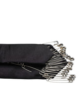 Dolce & Gabbana Black Safety Pins Silk Adjustable Necktie Accessory Tie
