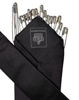 Dolce & Gabbana Black Safety Pins Silk Adjustable Necktie Accessory Tie