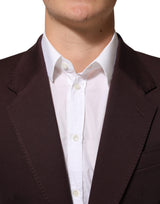 Dolce & Gabbana Maroon Cotton 2 Buttons Suit Jacket Blazer