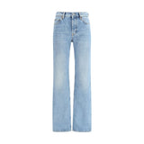 Saint Laurent Light Blue Cotton Straight-Leg Jeans