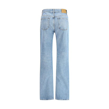 Saint Laurent Light Blue Cotton Straight-Leg Jeans